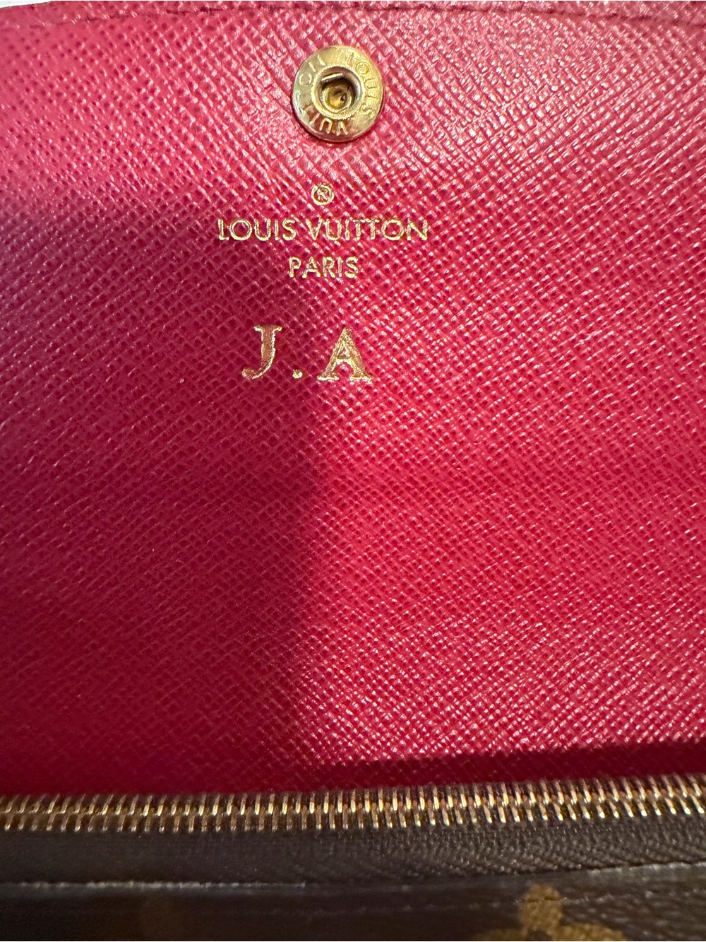 Louis Vuitton Monogram Canvas Brown with Red Snap Continental-Style Wallet - Picture 8 of 11